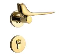 Serratura for porta americana Serratura for porta della camera da letto magnetica silenziosa interna Serratura dorata PVD Birdie Serratura semplice for uso domestico(Golden)