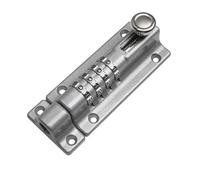 Serratura for porta con combinazione e password, chiavistello scorrevole in metallo nero argento for cancelli in legno da esterno e uso domestico