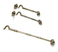 Serratura for porta con gancio e occhiello da 4 pezzi in bronzo 10,5-15 cm | Chiusura di sicurezza antica dal design in bambù in acciaio inossidabile(10.5cm)