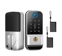 Serratura for porta con ingresso senza chiave e impronta digitale M4 Smart Front Locks Tastiera elettronica for casa ufficio Blocco automatico scheda IC(Silver)