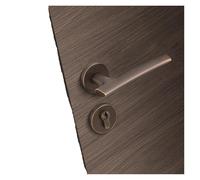 Serratura for porta da camera in ottone, maniglia for porta in rame puro francese, serratura for porta interna semplice e silenziosa in legno(Coffee bronze)