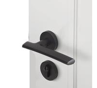 Serratura for porta da camera in ottone, maniglia for porta in rame puro francese, serratura for porta interna semplice e silenziosa in legno(Black Magnetic style)