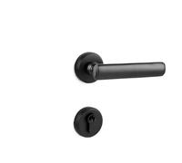 Serratura for porta della camera da letto in ottone massiccio stile magnetico stanza interna in legno divisa maniglia dorata serratura for in rame(Black)