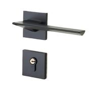 Serratura for porta della camera da letto nera for interni casa Nordic magnetica silenziosa dorata divisa for porta serratura con maniglia for porta in legno(B style black silent)