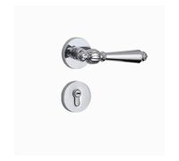 Serratura for porta della camera da letto Semplice serratura for porta in lega di zinco magnetica silenziosa interna Maniglia for porta in argento Serratura for porta in legno divisa(Bright 7255 magne