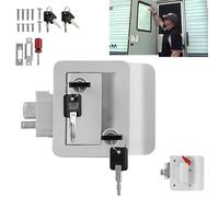 Serratura for porta d'ingresso con leva a paletta bianca for camper, maniglia, pomello, catenaccio, roulotte, camper con 4 chiavi, serratura for porta camper for roulotte da viaggio