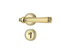 Serratura for porta francese dorata, serratura magnetica silenziosa a forma di zucca, serratura for porta interna della camera da letto, maniglia for porta in legno di casa(Type A PVD gold magnetic)