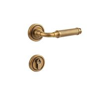 Serratura for porta francese in rame puro retrò Camera da letto serratura magnetica silenziosa for porta in legno Maniglia for porta divisa interna dorata(French bronze magnetic style)