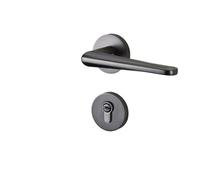 Serratura for porta grigia for interni camera da letto domestica magnetica silenziosa serratura divisa maniglia for porta serratura for porta in legno massello(C matte gray magnetic 35-50mm)
