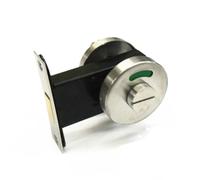 Serratura for porta in acciaio inossidabile con indicatore rosso-verde, divisorio for WC pubblico, con pomolo girevole, 1 pezzo(Black lock body)