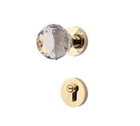 Serratura for porta in cristallo Serratura a sfera American Golden Light Lucchetto for porta interna di lusso Semplice stile europeo Camera da letto Serratura silenziosa divisa(115Golden room door loc