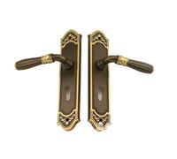 Serratura for porta in legno massello di rame puro in stile cinese, serratura for porta interna retrò for camera da letto, maniglia silenziosa in stile europeo, maniglia semplice(226 26 Bronze)