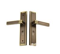 Serratura for porta in legno massello di rame puro in stile cinese, serratura for porta interna retrò for camera da letto, maniglia silenziosa in stile europeo, maniglia semplice(223M 23 Bronze)