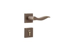 Serratura for porta in rame puro tipo split luce addensata di lusso for interni silenziosa tipo serratura for porta della camera da letto con maniglia all-pass(Bronze)