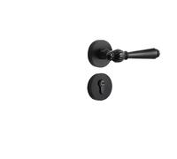 Serratura for porta interna Camera da letto Semplice Magnetica Silenziosa Maniglia in lega di zinco nera Serratura Maniglia for porta Serratura for porta in legno divisa(Yahei A 5845 lock body)