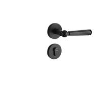 Serratura for porta interna camera da letto semplice magnetica silenziosa maniglia in lega di zinco nera serratura maniglia serratura for porta in legno diviso(Yahei B 5845 lock body)