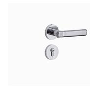 Serratura for porta interna con serratura divisa, maniglia for porta domestica, aspirazione magnetica, silenziosa, antifurto, for camera da letto, bagno, serratura in legno massello(Bright chrome 7255