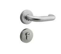 Serratura for porta interna della camera da letto con doppia curvatura in acciaio inossidabile 304, serratura magnetica silenziosa for in legno, meccanica(Stainless steel 01 39)