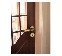 Serratura for porta interna della camera da letto in stile cinese retrò Maniglia for in legno Semplice serratura magnetica silenziosa in bronzo giallo monoblocco(Type A-Yellow bronze-72 Silent)