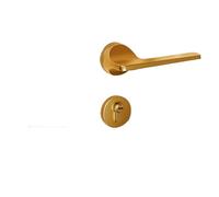 Serratura for porta interna della camera da letto Serratura nera Serratura divisa Maniglia in lega di zinco Serratura for porta silenziosa magnetica minimalista(Yellow bronze 7255 magnetic)