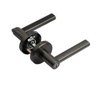 Serratura for porta interna in acciaio inossidabile 304 nera con chiave Maniglia for bagno silenziosa a linguetta singola Fuoco del corridoio(55MM-Gray)