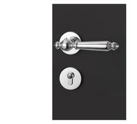 Serratura for porta interna in legno con maniglia magnetica silenziosa, semplice abito nordico americano francese for camera da letto di lusso argento brillante(Type C-Silent lock body set)