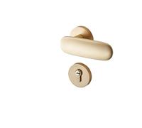 Serratura for porta interna opaca oro spazzolato luce lusso divisa set camera da letto maniglia magnetica silenziosa serratura for porta della camera(Matte gold mute 35-50mm)