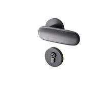 Serratura for porta interna opaca oro spazzolato luce lusso divisa set camera da letto maniglia magnetica silenziosa serratura for porta della camera(Matte gray silent 35-50mm)