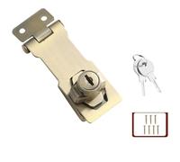Serratura for porta, protezione di sicurezza, scheda blocco da 3 pollici, chiusura con cerniera e pinzatura chiavi, lucchetto, garage, armadio, casa(Bronze)
