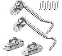 Serratura for porta scorrevole, 2 pezzi da 4"/6"/8" Gancio for la privacy for cabina for occhiello Ganci for for e con viti di montaggio(Silver,4")