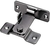 Serratura for porta scorrevole, 2 pezzi, gancio for chiavistello ad angolo retto da 90°, fibbia for cancello, bulloni curvi, for porte e finestre(Black)