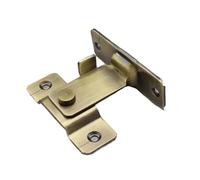 Serratura for porta scorrevole, 2 pezzi, gancio for chiavistello ad angolo retto da 90°, fibbia for cancello, bulloni curvi, for porte e finestre(Gold)