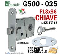 SERRATURA GANCIO PER PORTA SCORREVOLE BONAITI G500 F16x160 F18x86 E50 + INCONTRO