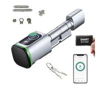 Serratura Impronta Digitale,Cilindro Biotech,Ip65,Con Due Schede,Due Set Di Chiavi,Con Bluetooth,Adatto Per Porte Da 35-50 Mm