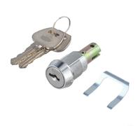 Serratura in lega di alta qualità, con meccanismo di sblocco girevole a 180°, 2 chiavi incluse, per riporre gli attrezzi di sicurezza, finitura cromata, accessorio (C)