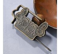 Serratura in metallo della dinastia Ming e Qing per portagioie, armadi e cassettiere decorative, dal design classico con chiusura affidabile (piccola)