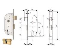 Serratura Infil. Cancelli 2 Mand. e Scr. Sep. + Quadro Cil. Sag 2 Pezzi