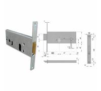 Serratura INFILARE CISA 44155-70-0 per fasce Cilindro Ovale F16
