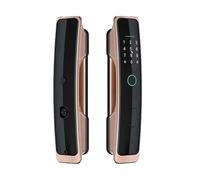 Serratura Intelligente Completamente Automatica Tuya WIFI TTlock APP Serratura Elettronica Biometrica Digitale Impronta Digitale/Password/Carta/App/Sblocco Chiave(Golden Red 22 x190,TT Lock)