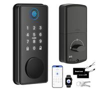 Serratura Intelligente con Impronta Digitale - Apertura Senza Chiavi, Comando da App e Tastiera a Tocco, Compatibile con Apple Watch, Apertura a Tocco e Rilevamento Automatico Destra/Sinistra (Nero)