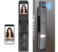 Serratura intelligente con riconoscimento facciale 3D, impronte digitali, app, password, scheda IC e ricarica di emergenza USB, per la sicurezza di casa e ufficio