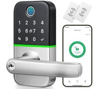 Serratura intelligente con tastiera con maniglia: Kucacci Keyless Entry Door Lock - Smart Lock per porta d'ingresso - Serratura elettronica con tastiera per porta esterna - Alternativa a leva