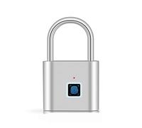 Serratura Intelligente Lucchetto for impronte digitali Tuya Smart for porta ricaricabile USB Lucchetti for con impronta digitale biometrica Sblocco dell'APP in lega di zinco(Normal Silver)