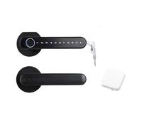 Serratura intelligente, Password biometrica for impronte digitali Smart Lock Serratura digitale elettrica Maniglia for porta di sicurezza senza chiave in lega di zinco for la casa(Noir)