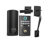 Serratura intelligente per porte, Smart Keyless Entry Door lock Pull Handle Set Knob Digital Fingerprint Locks For Security Home Office Hotel Furniture(Black Lock Handles)