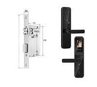 Serratura intelligente per porte, Tuya Digital Electronic Smart Door Lock con sblocco della chiave della password della smart card dell'impronta digitale della fotocamera biometrica(180x22(5050))