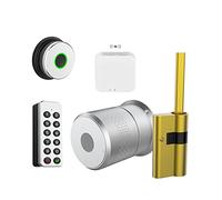 Serratura intelligente per porte, Tuya Smart Lock TTlock Cilindro for Impronte Digitali for Porta 50-100mm Spessore Supporto Serratura for Casa Intelligente(M521 Gatway Fin Key,TTlock Version)