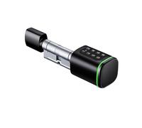 Serratura intelligente, Serratura a cilindro for porta con scheda RFID digitale con password e impronta digitale regolabile tramite APP for la casa(Noir)