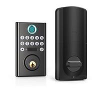 Serratura intelligente, Smart Keyless Entry Door lock Pull Handle Set Knob Digital Fingerprint Locks For Security Home Office Hotel Furniture,Costruita per durare(Noir)