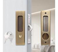 Serratura invisibile per porta scorrevole in lega di zinco, con chiave e gancio integrato, per porte di balcone, cucina o camera da letto, con telaio in legno o alluminio, adatta per porte di